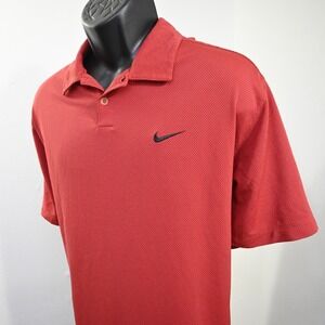 Nike Golf Polo Red Dri Fit Performance Wicking Short Sleeve Mens Size XL